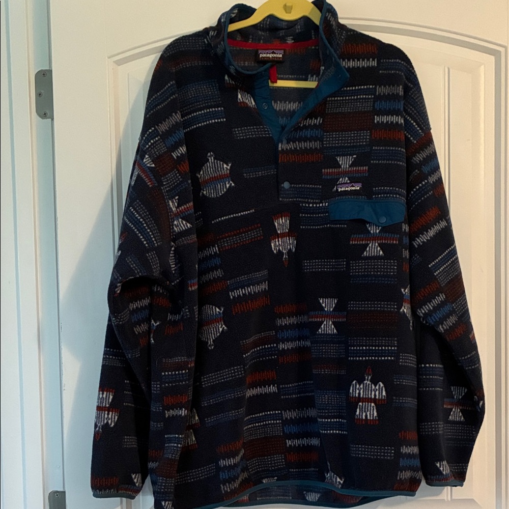 Patagonia Synchilla Snap-T Fleece Native Blue Thunderbird Turtle XXL